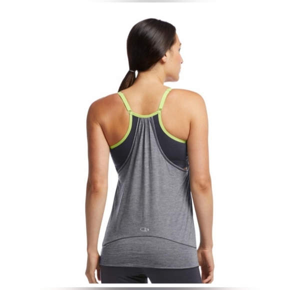 Icebreaker Sprit tank, merino wool, size L, gray and green - Picture 2 of 7